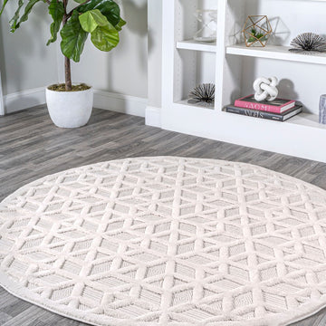 Talaia Neutral Geometric Indoor/outdoor Area Rug